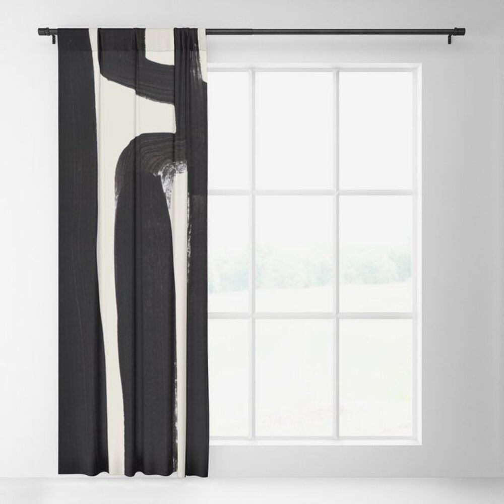 Society6 Mid Century Modern Minimalist Abstract Brush Strokes Curtains 50x82 Set